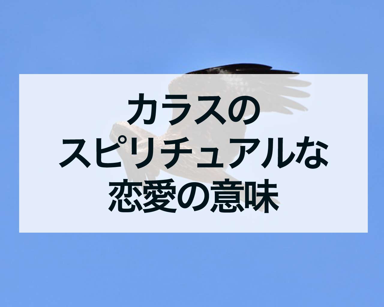 カラスのスピリチュアルな恋愛の意味