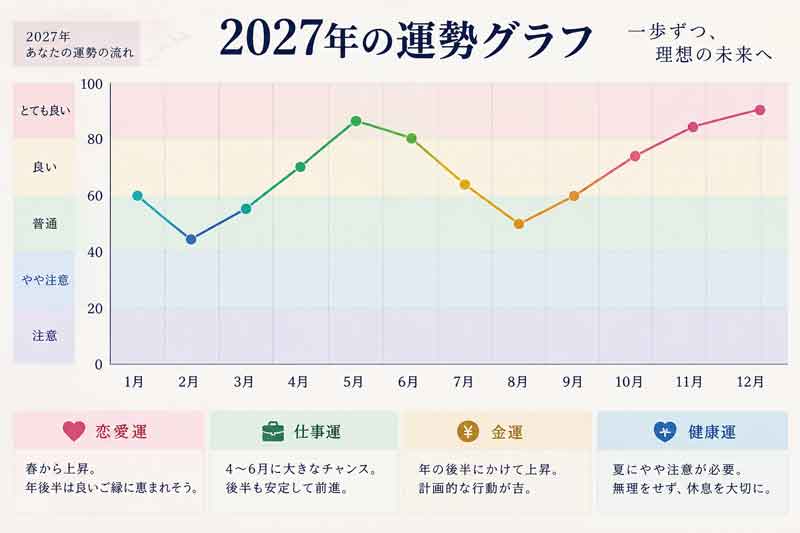 三碧木星2027年の運勢グラフ|まず一年の波を確認