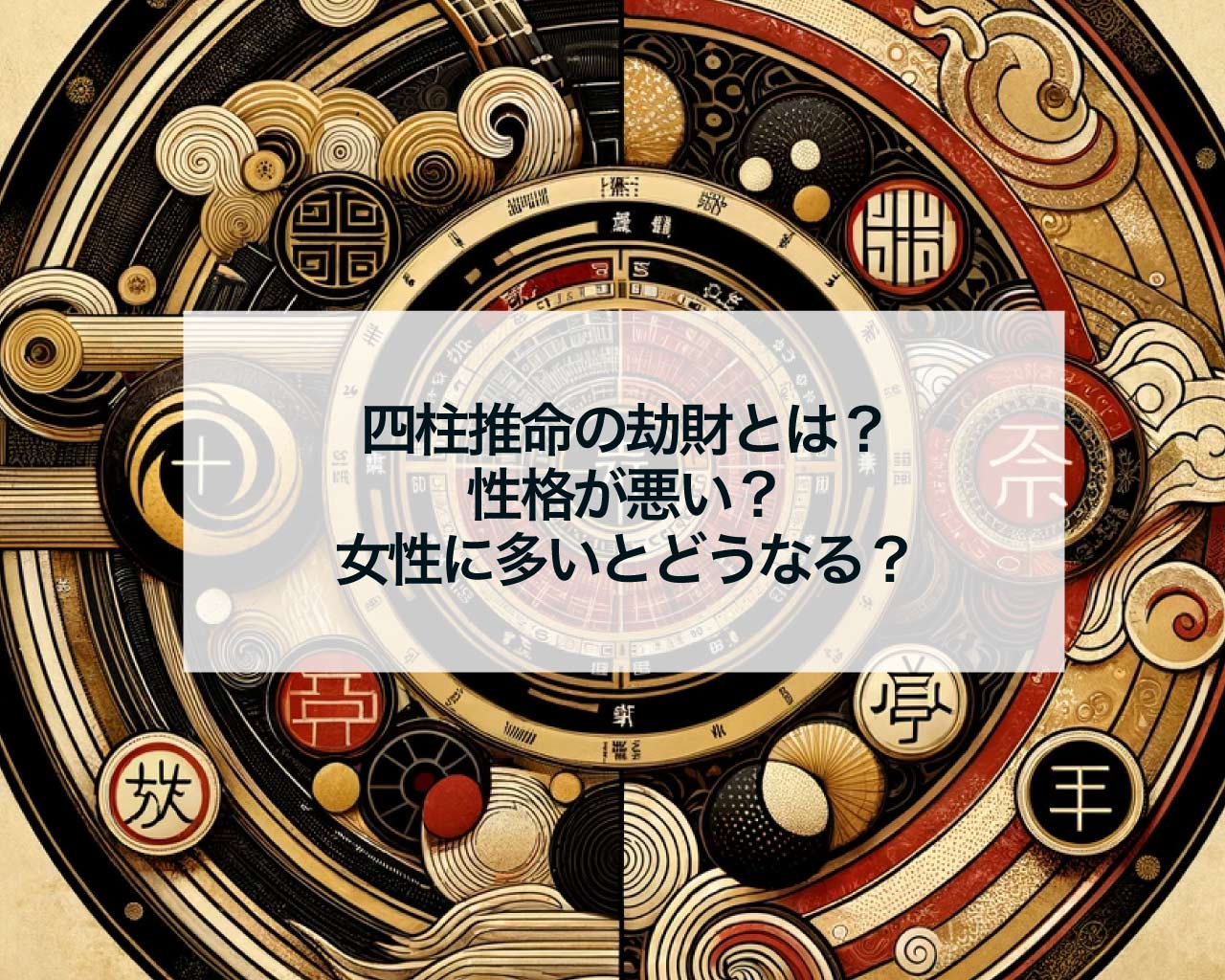 四柱推命の劫財とは？性格が悪い？女性に多いとどうなる？