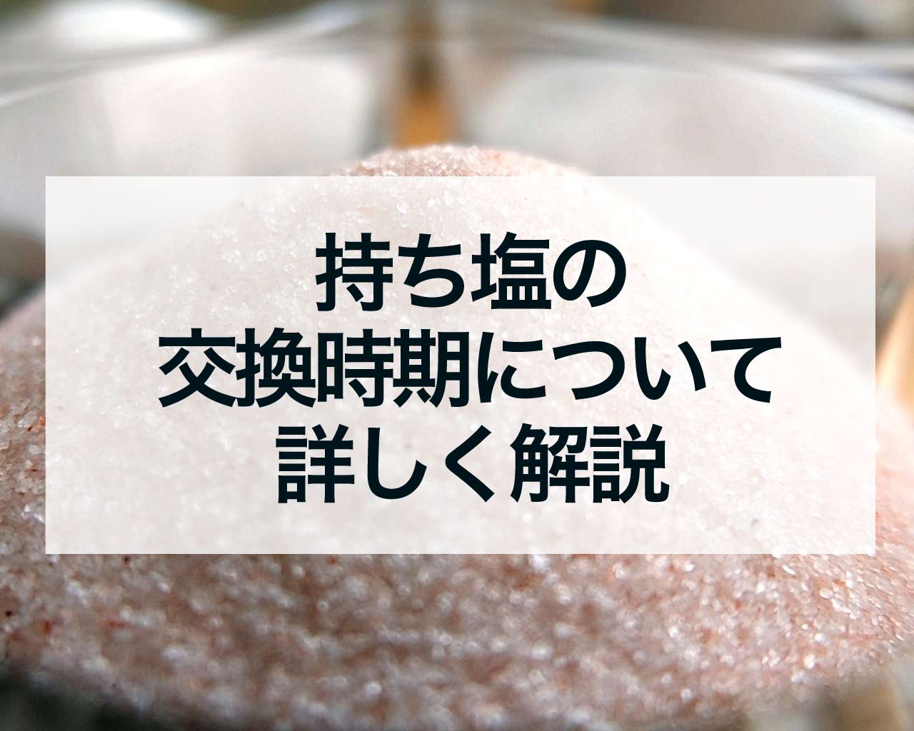 持ち塩の交換時期について詳しく解説！最適なタイミングを見極める