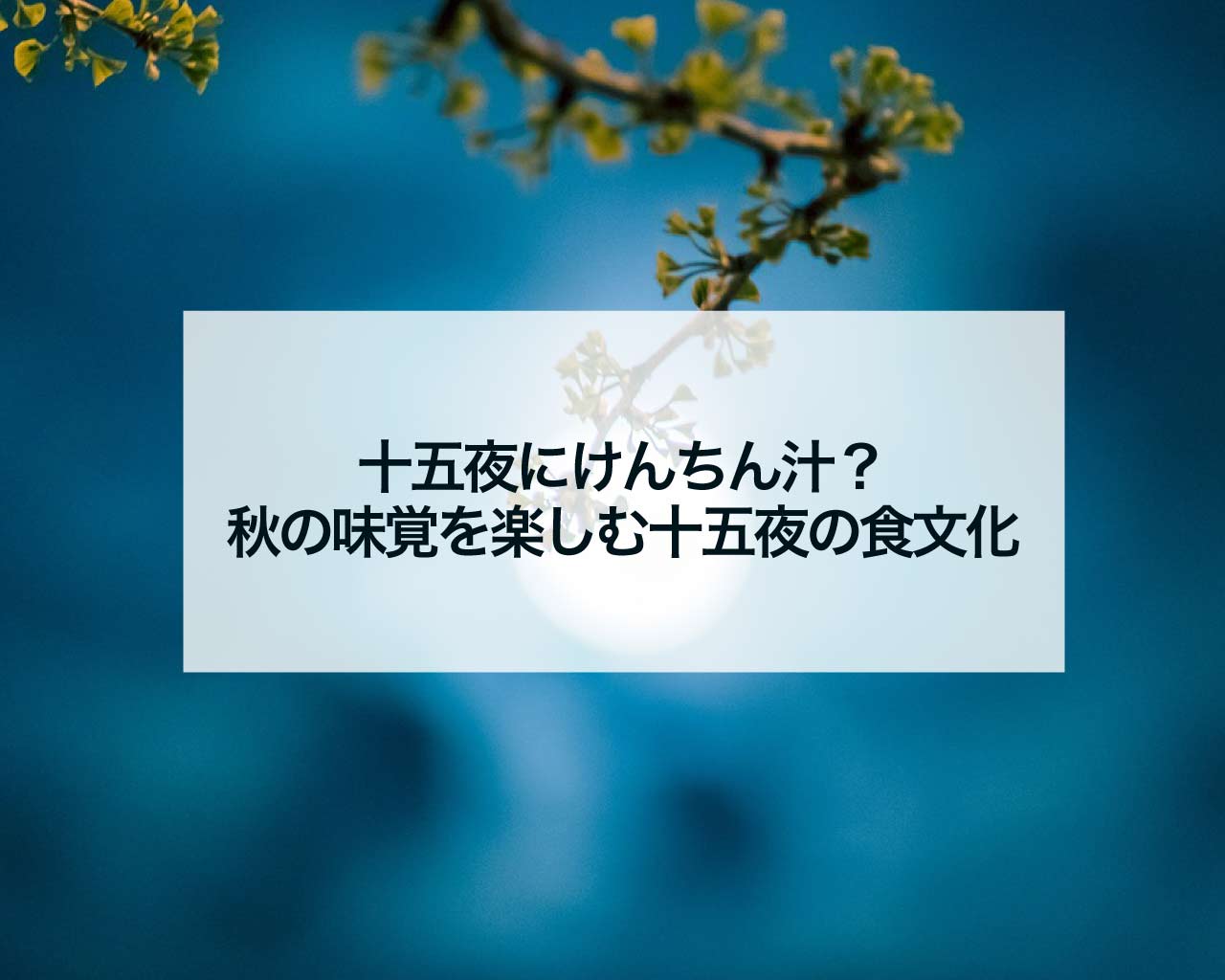 十五夜にけんちん汁？秋の味覚を楽しむ十五夜の食文化