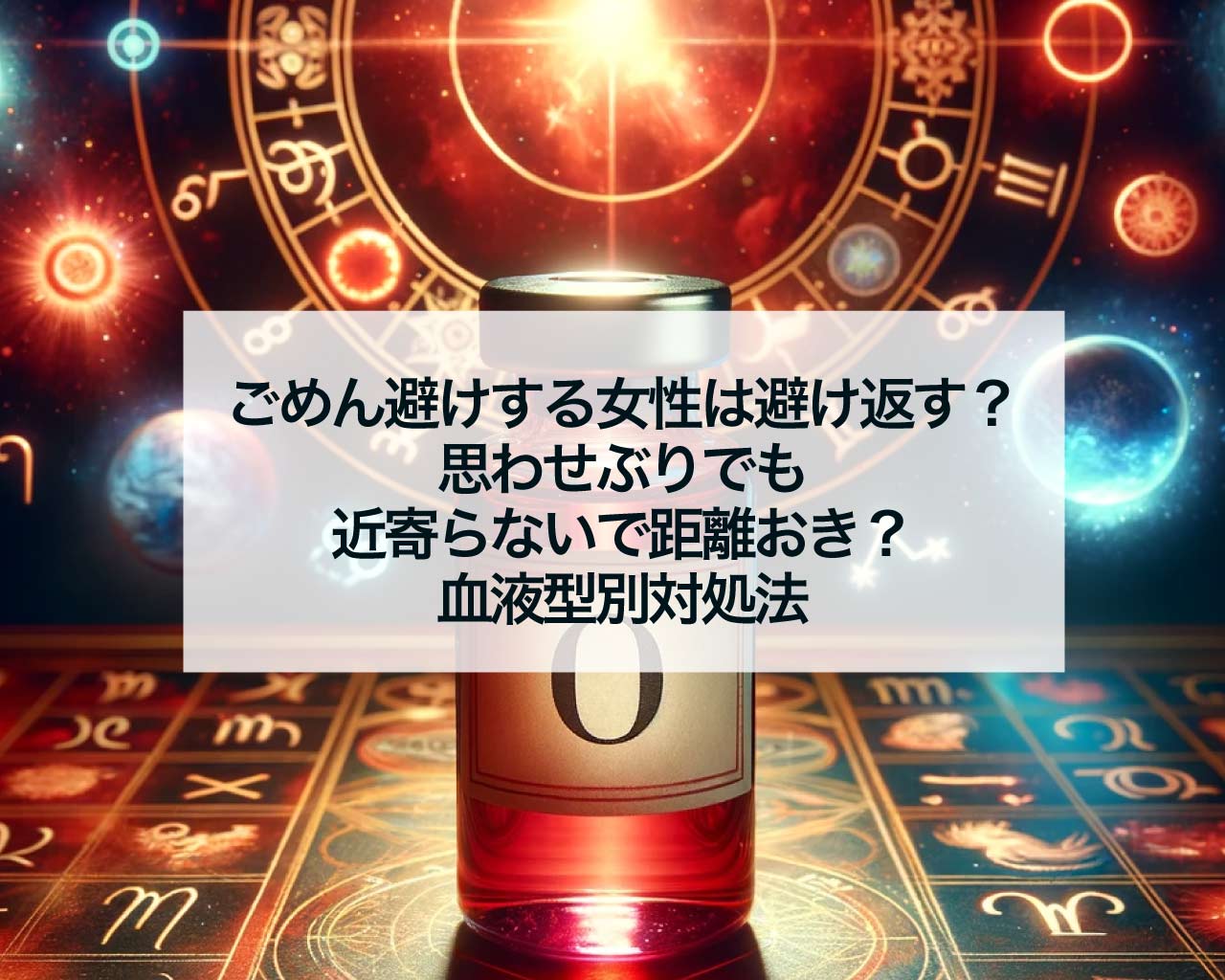 ごめん避けする女性は避け返す？思わせぶりでも近寄らないで距離おき？血液型別対処法