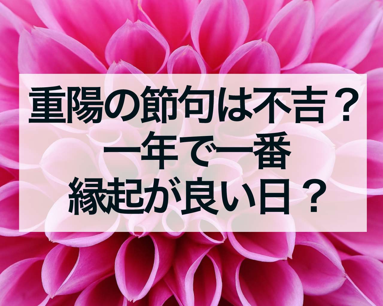 重陽の節句は不吉？一年で一番縁起が良い日と言われる理由