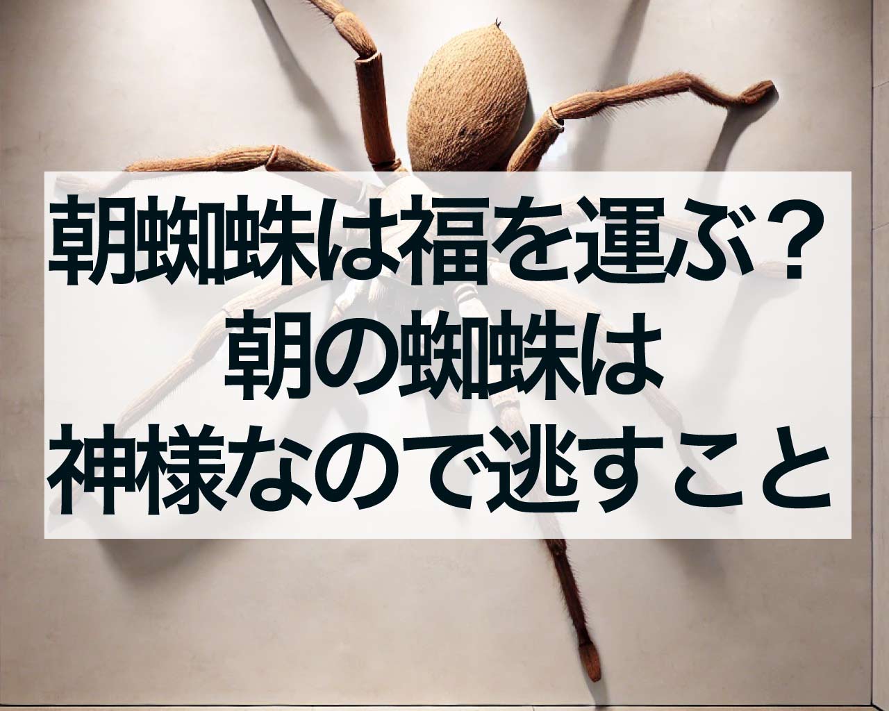 朝蜘蛛は福を運ぶ？朝の蜘蛛は神様なので逃すこと