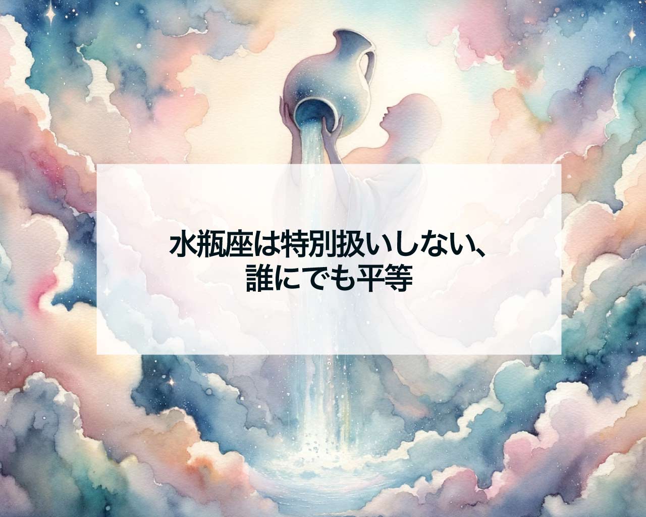 水瓶座は特別扱いしない、誰にでも平等