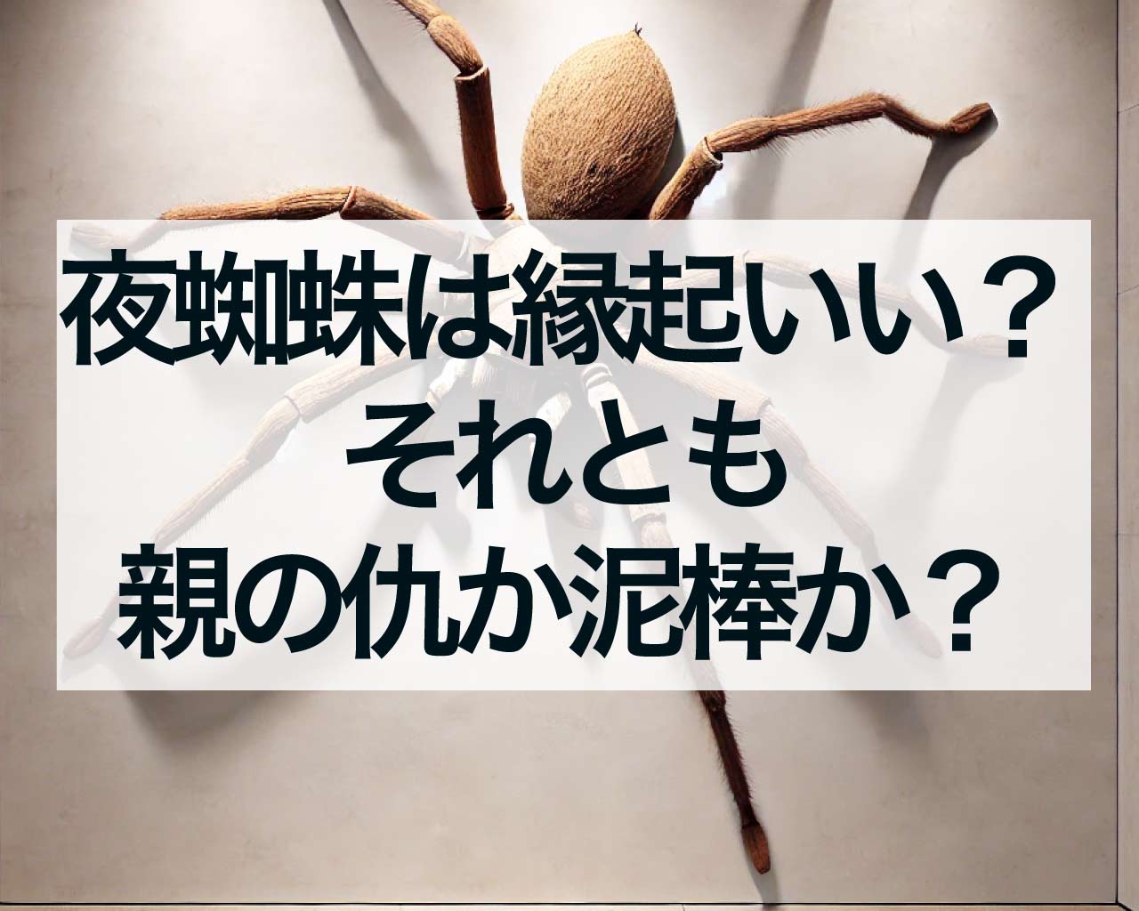 夜蜘蛛は縁起がいい？それとも親の仇か泥棒か？地域によって違う夜蜘蛛のジンクス