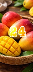 24とマンゴーの組み合わせで「金運」&「仕事運」アップ待ち受け画像や背景画像