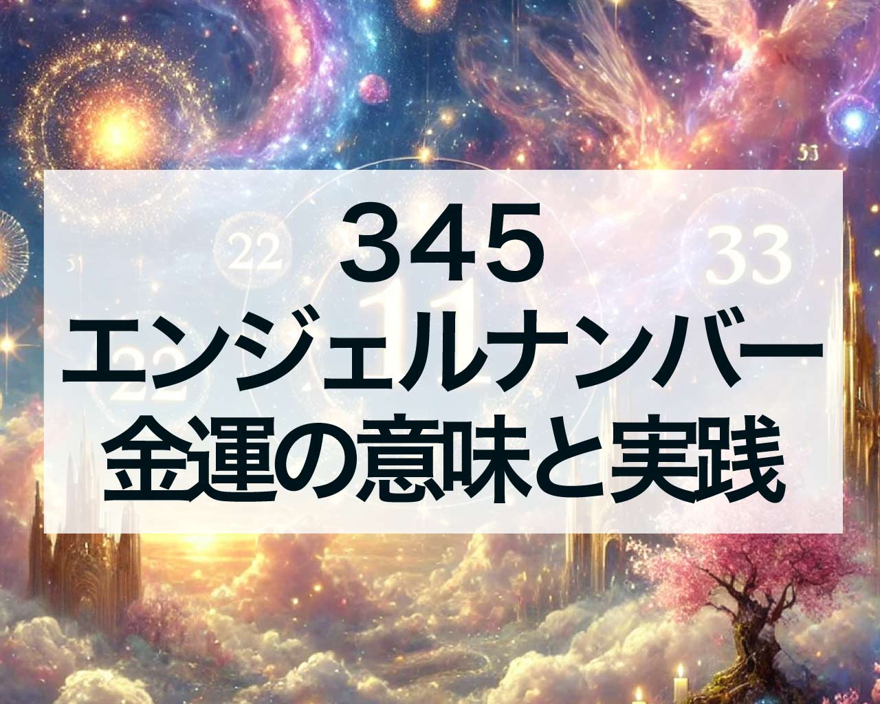 345エンジェルナンバーの金運の意味と実践すること