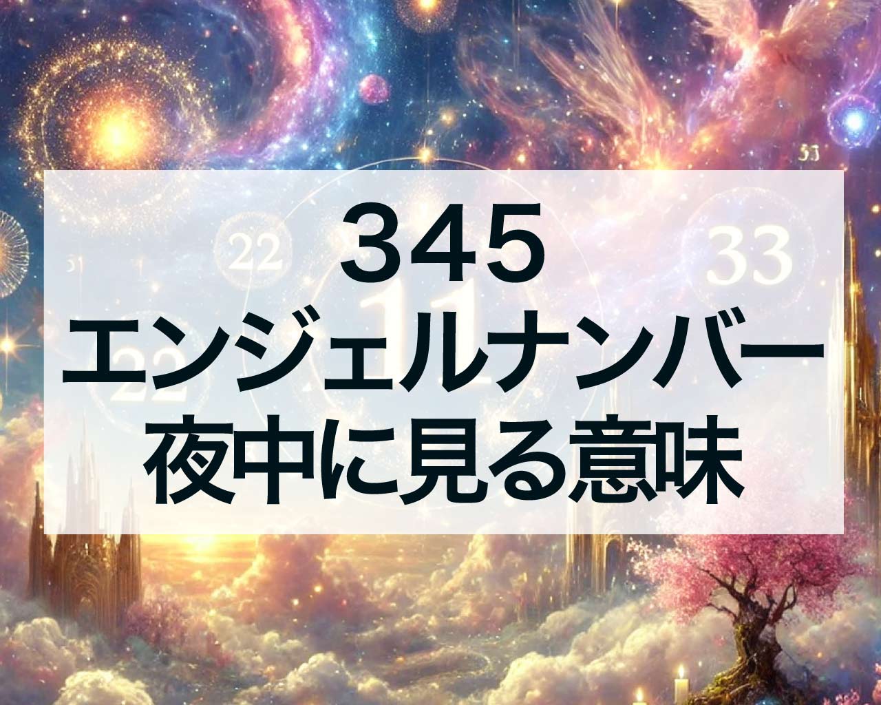 345エンジェルナンバーを夜中に見る意味、3時45分に目が覚めた意味