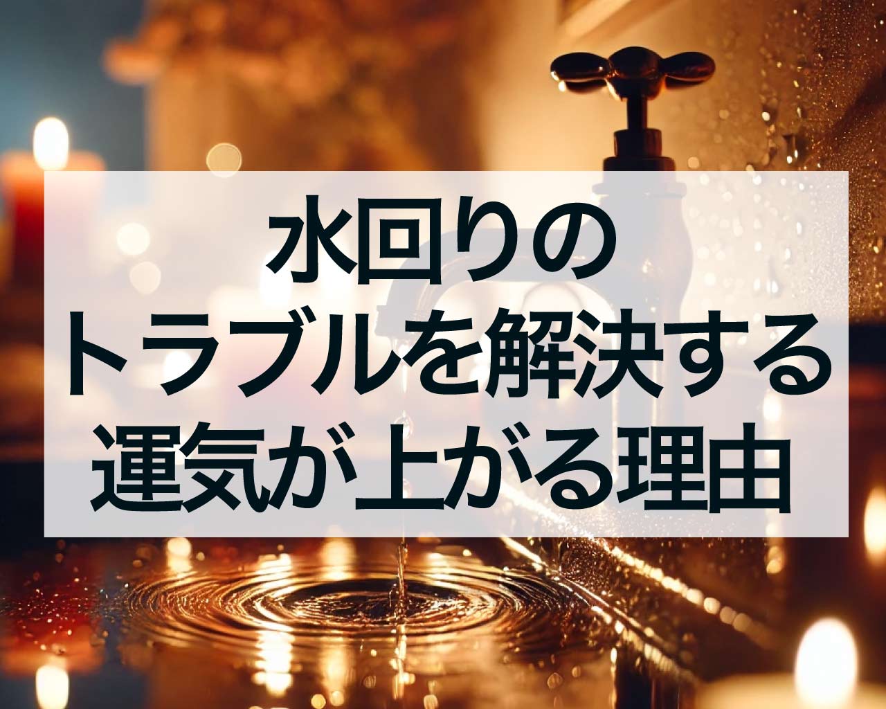 水回りのトラブルを解決すると運気が上がる理由