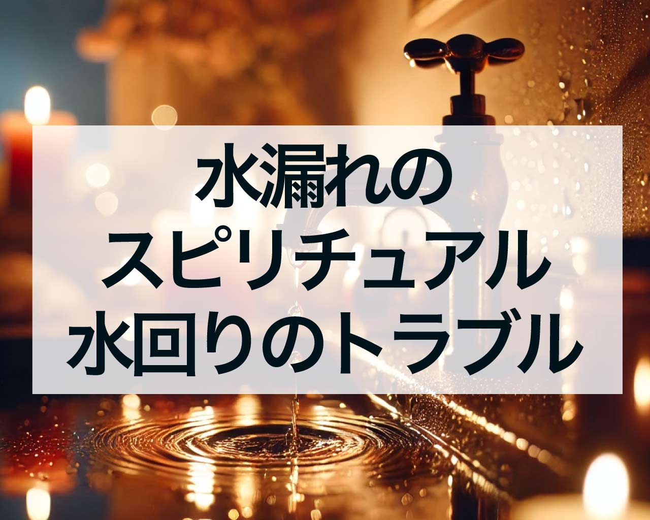 水漏れのスピリチュアルな意味、水回りのトラブルを解決すると運気が上がる