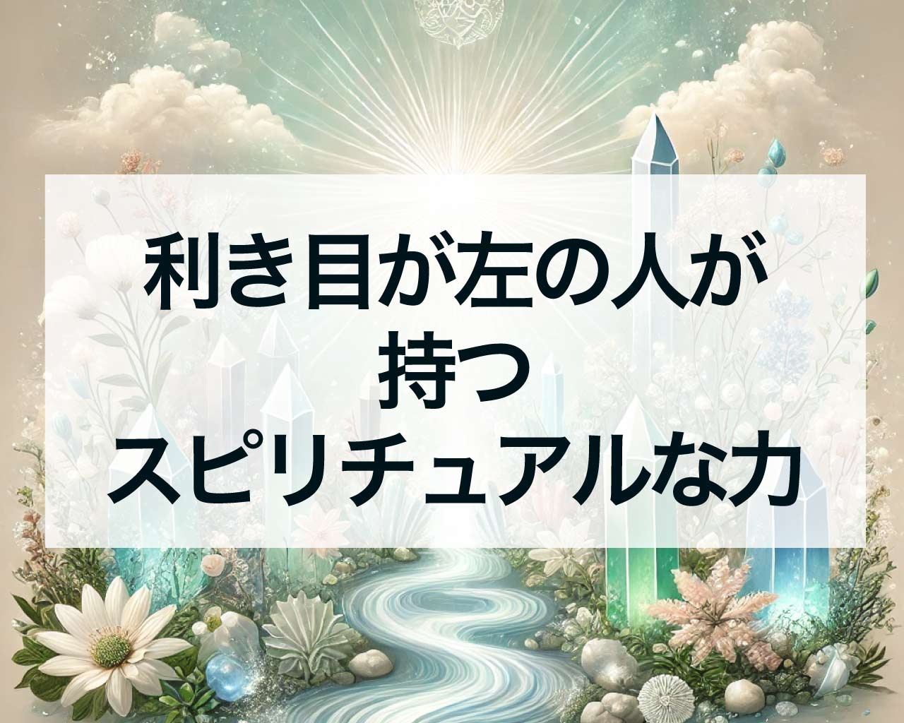 利き目が左の人が持つスピリチュアルな力 ～直感に優れ霊的なメッセージを受け取りやすい理由～