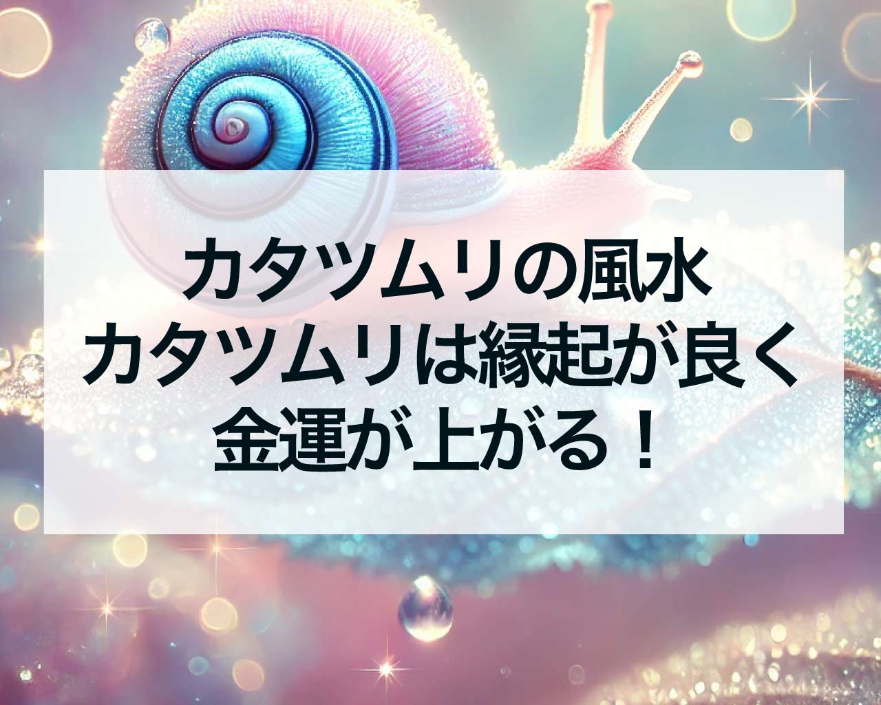 カタツムリの風水、カタツムリは縁起が良くて金運が上がる！