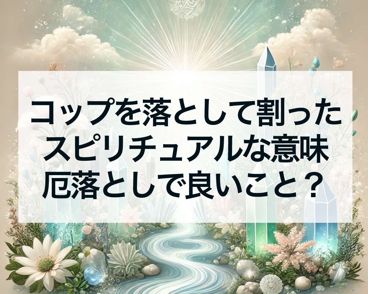 コップを落として割ったスピリチュアルな意味とは？厄落としで良いこと？