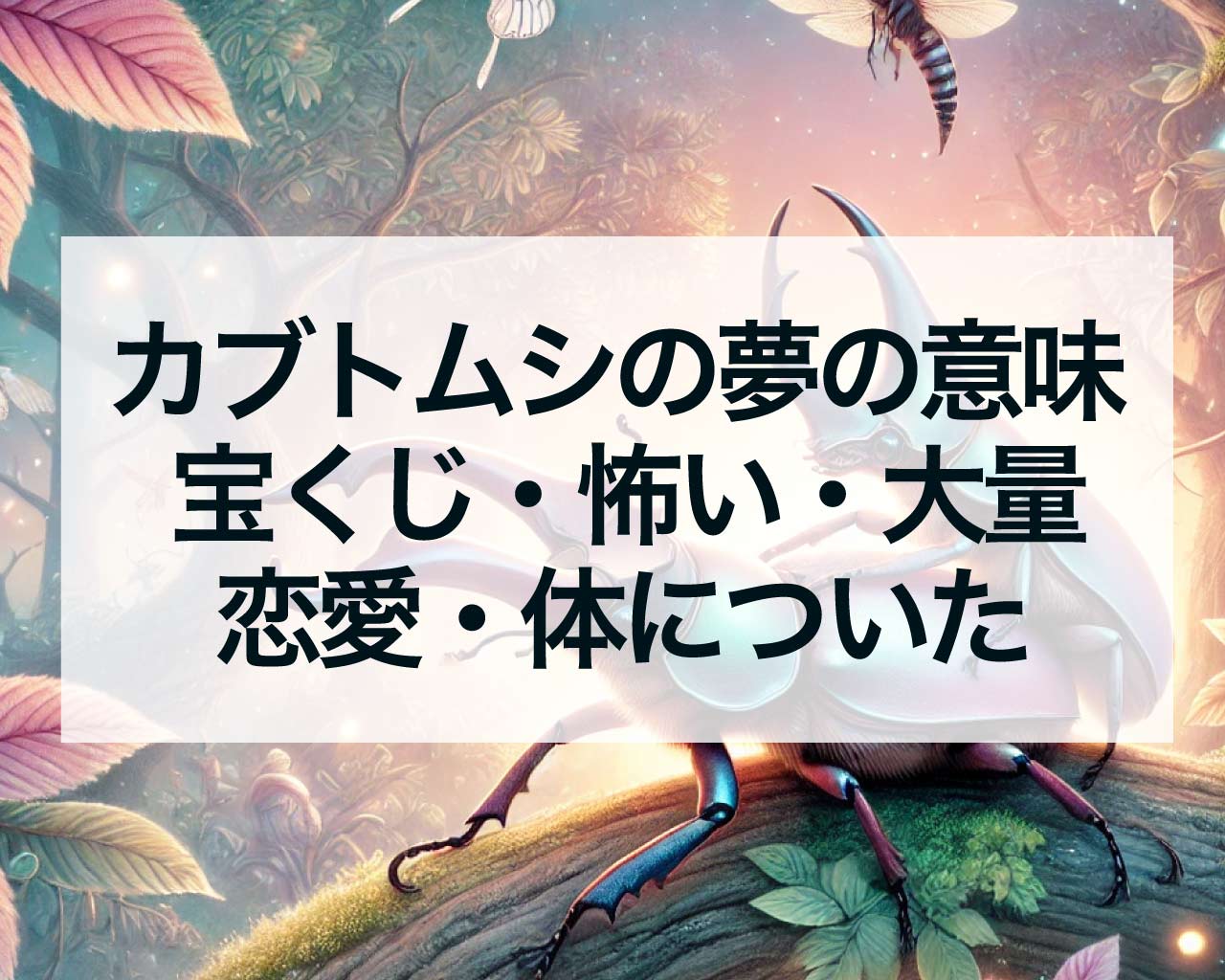 カブトムシの夢の意味、宝くじ・怖い・大量・恋愛・体についた意味は？