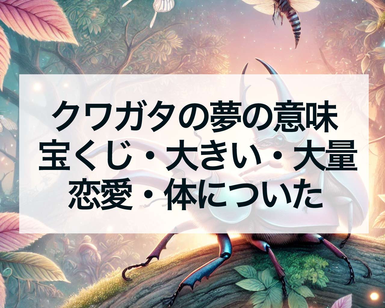 クワガタの夢の意味、大きいクワガタ・大量・宝くじ・恋愛での意味