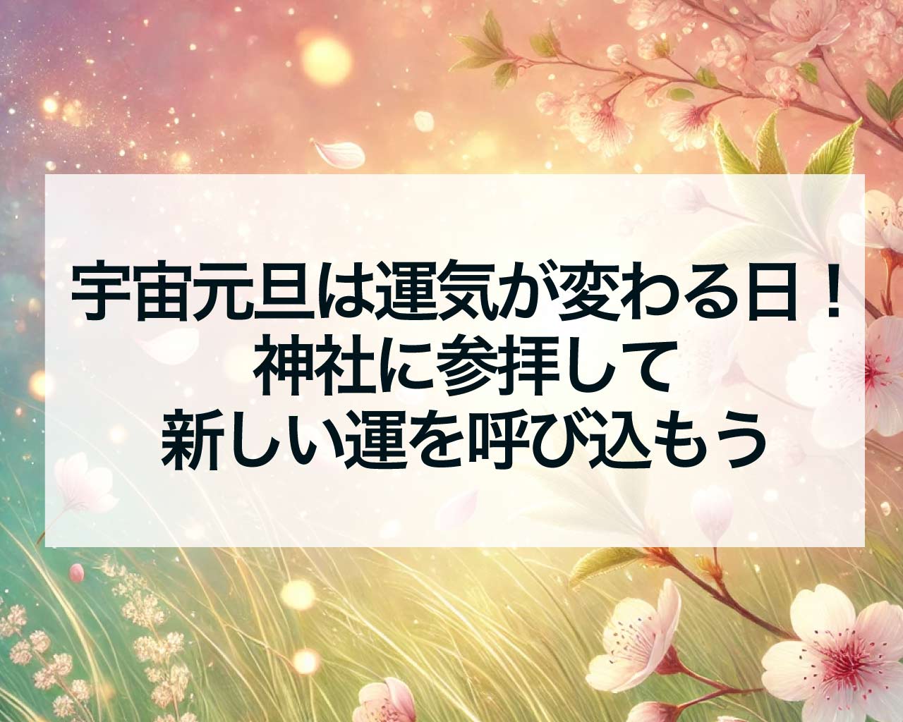 宇宙元旦は運気が変わる日！神社に参拝して新しい運を呼び込もう