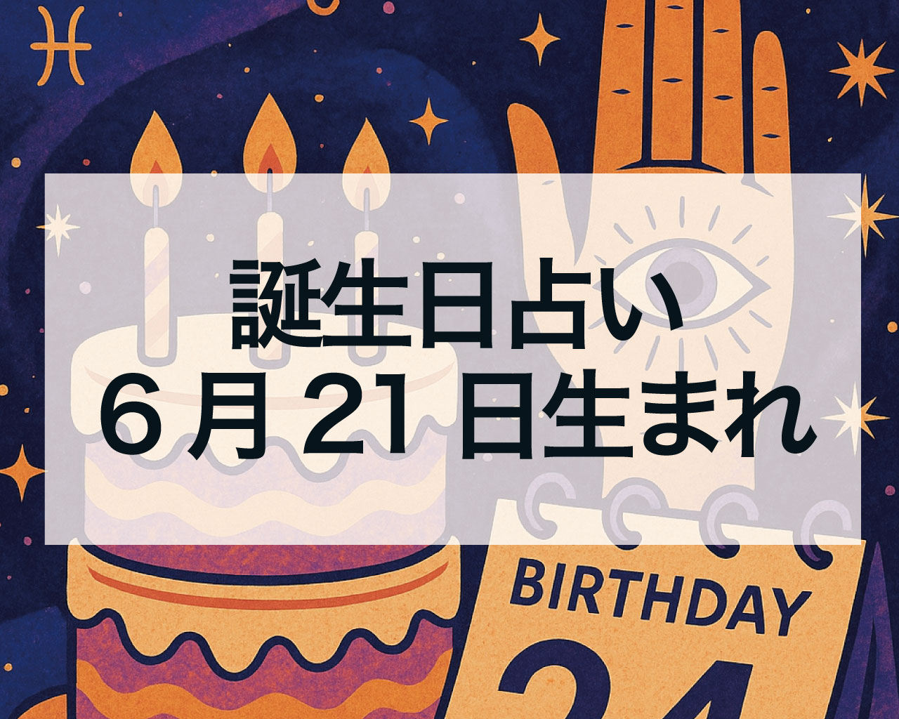 誕生日占い6月21日生まれの性格と運勢と相性、有名人・芸能人