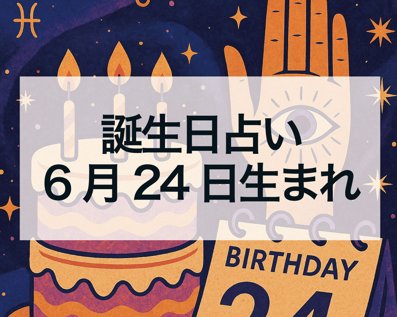 誕生日占い6月24日生まれの性格と運勢と相性、有名人・芸能人
