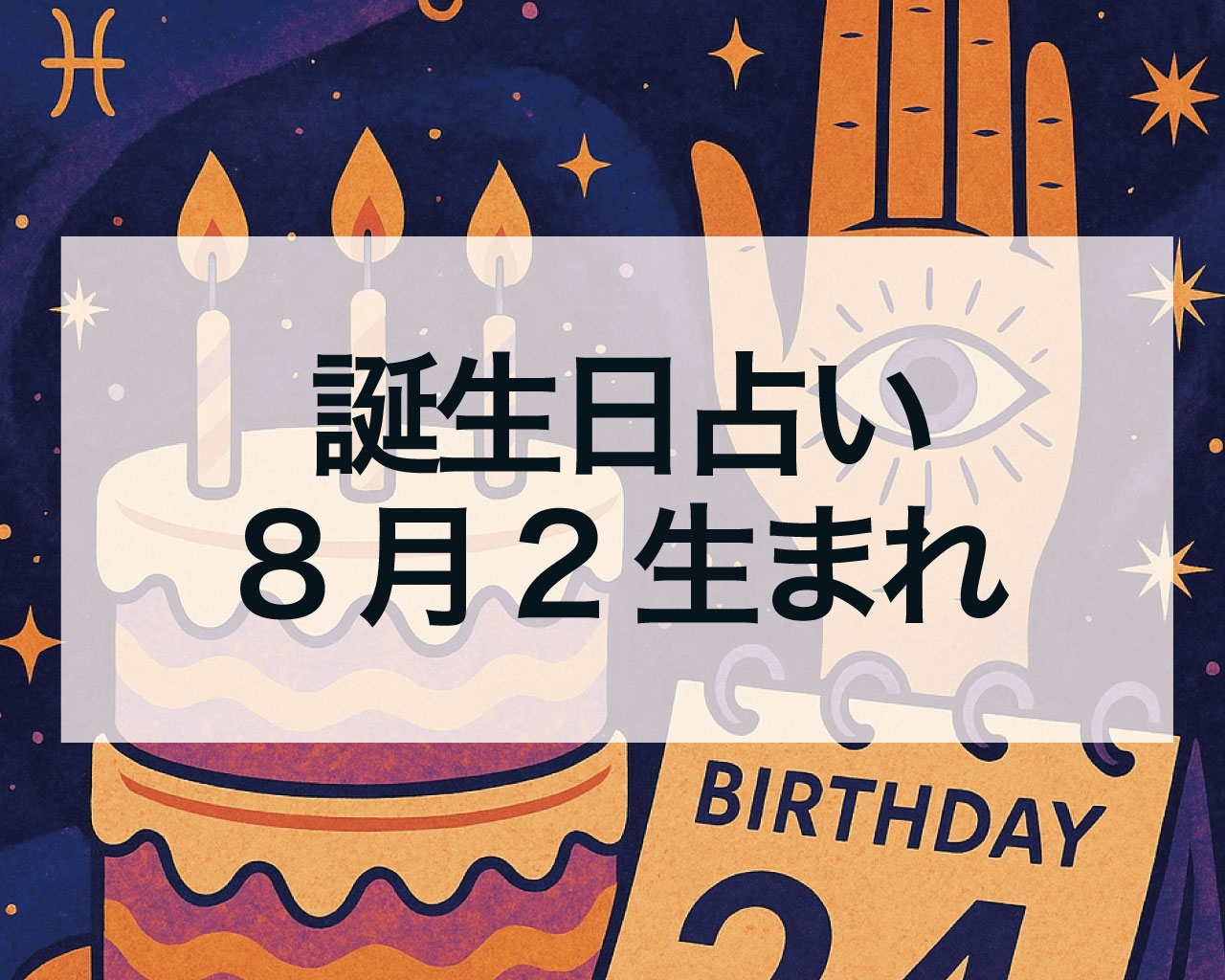 誕生日占い8月2日生まれの性格と運勢と相性、有名人・芸能人