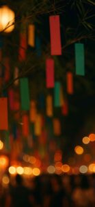 七夕の待ち受け画像、七夕祭りの短冊