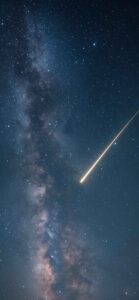 七夕の待ち受け画像、天の川と流れ星 