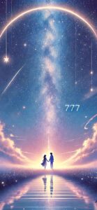 七夕の待ち受け画像、織姫と彦星＆777