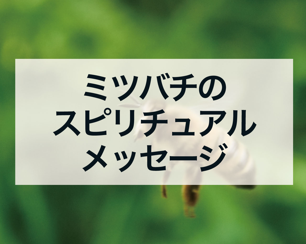 ミツバチのスピリチュアルメッセージ