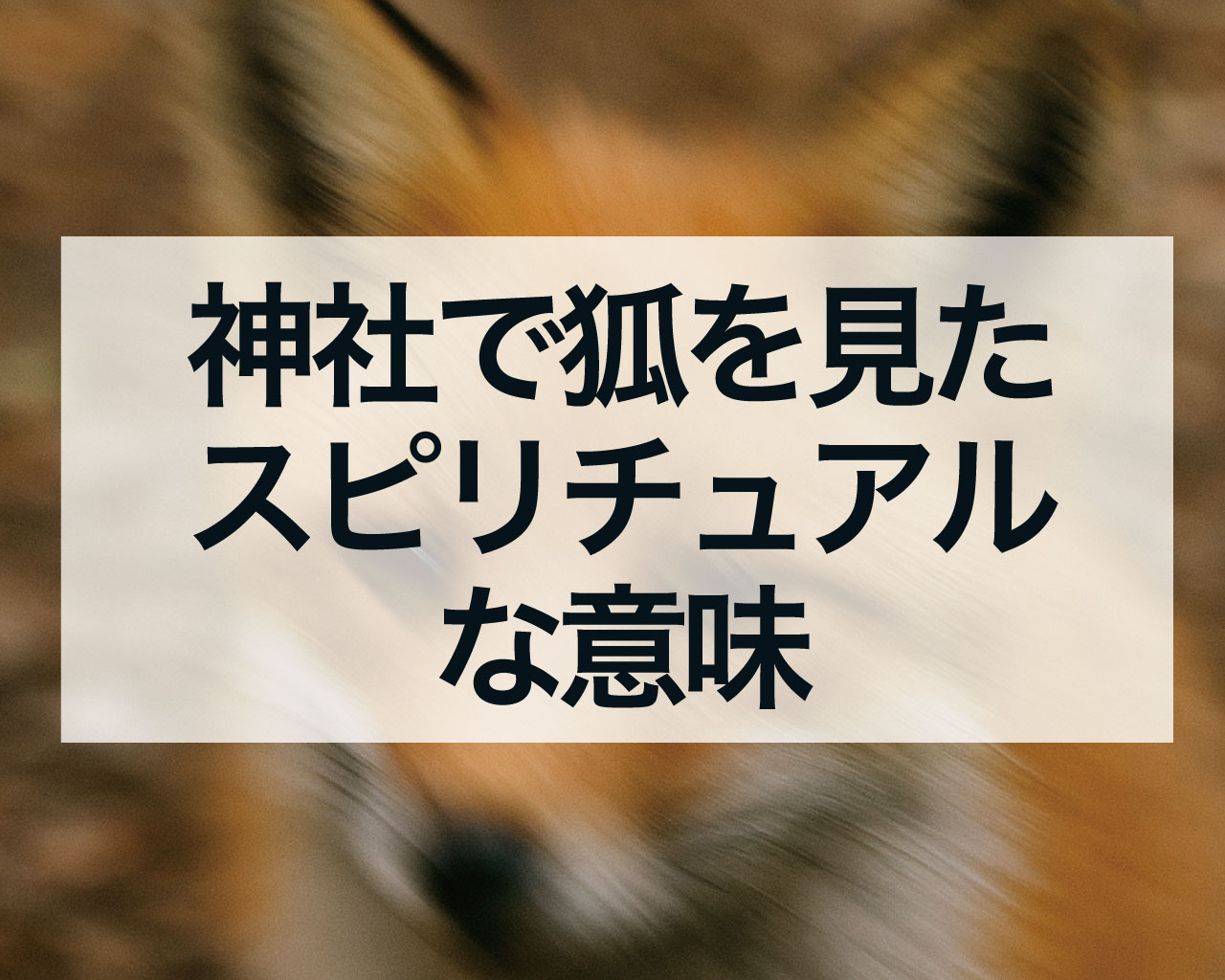 神社で狐を見たスピリチュアルな意味
