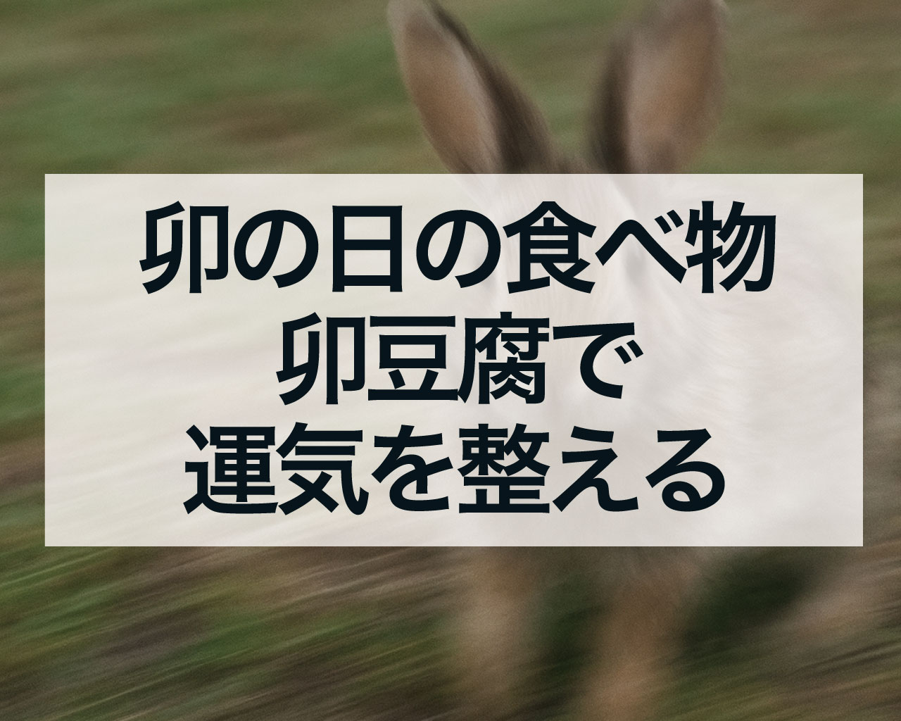 卯の日の食べ物は豆腐？「卯豆腐」で運気を整える