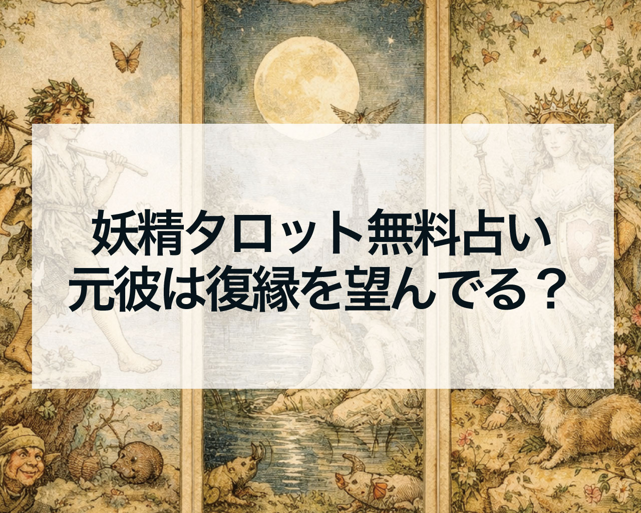 元彼は復縁を望んでる？タロット｜元彼の本気度をYES/NO/保留で診断【妖精さんの辛口タロット】