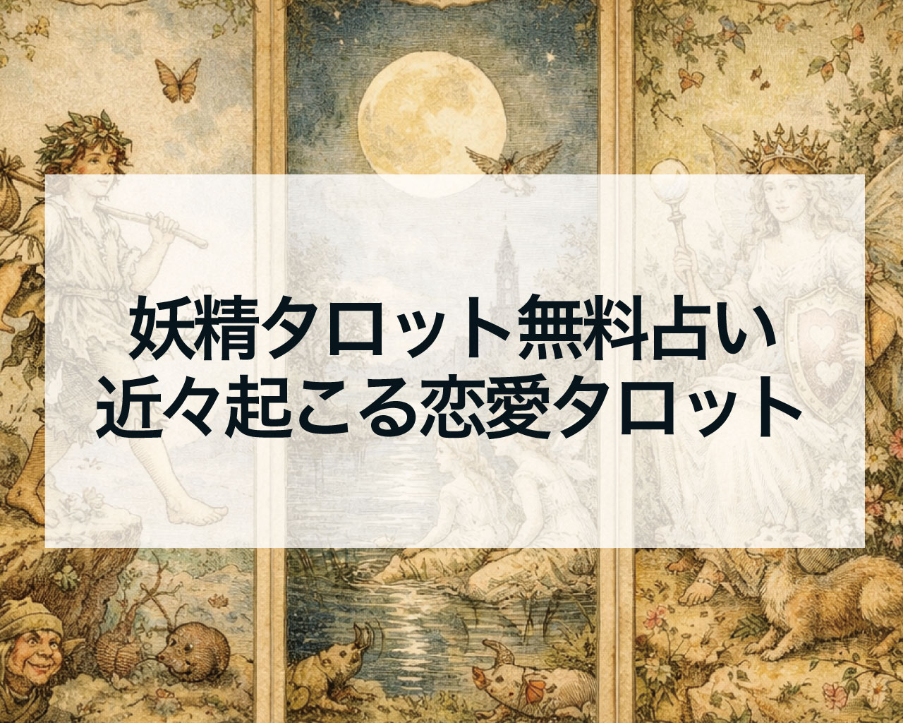 近々起こる恋愛タロット｜出会い・進展の予兆を3枚で読む【妖精さんの辛口タロット】